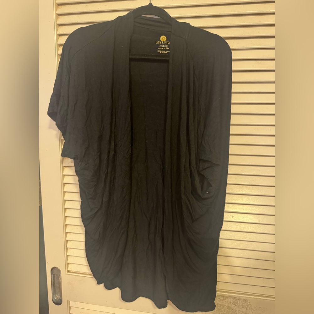 Lily Lotus Black Drape Blouse